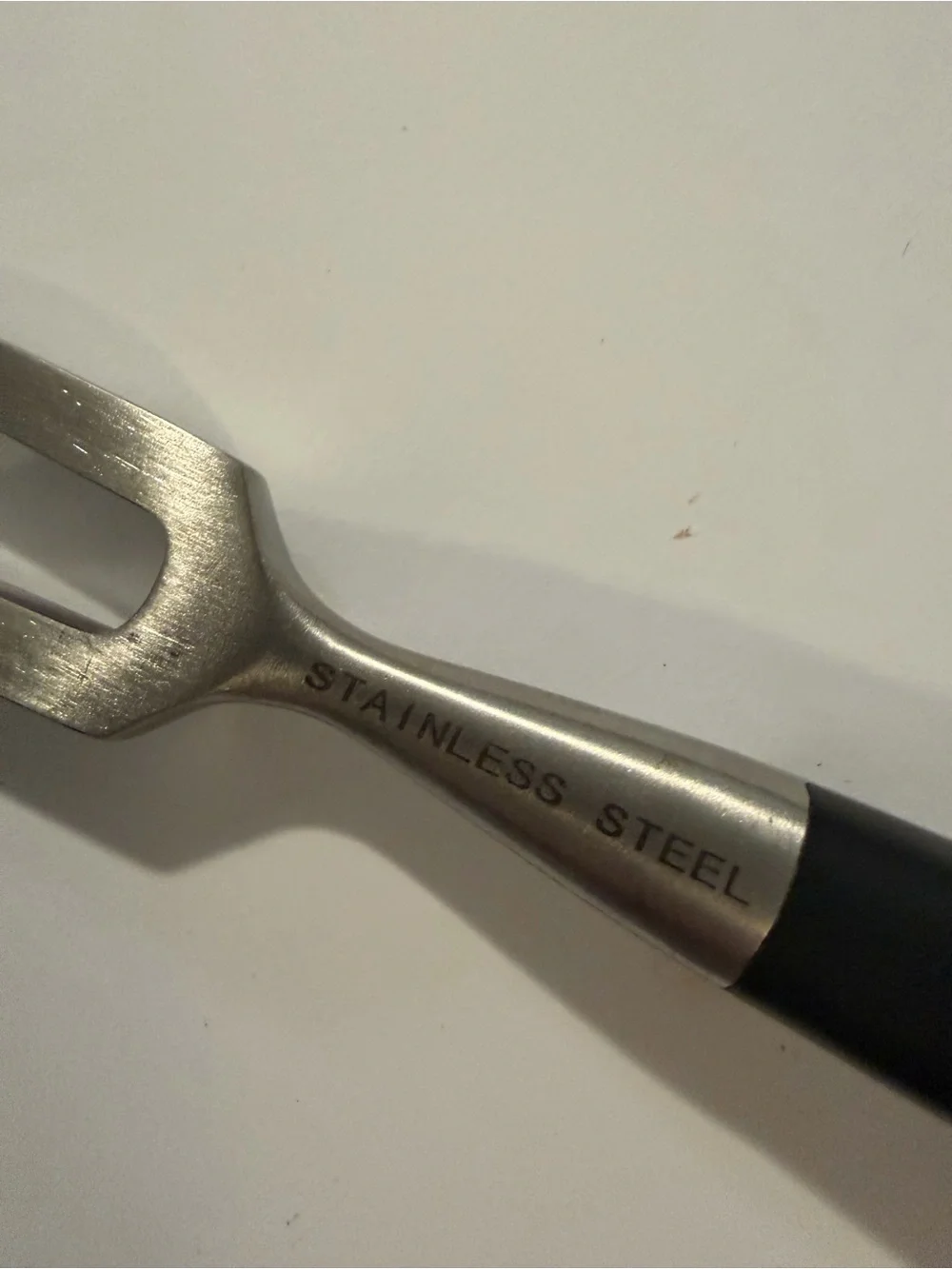 Source Unknown Black-Handled Stainless Steel Carving Fork